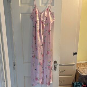 Vintage Floral Satin Nightgown